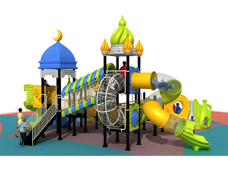Large Plastic Outdoor Kids Play Castle with Slide YQL-004