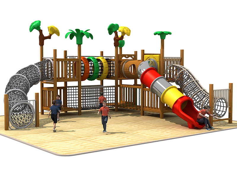 Wooden Play Area Equipment with Rope Tunnel GZ-004