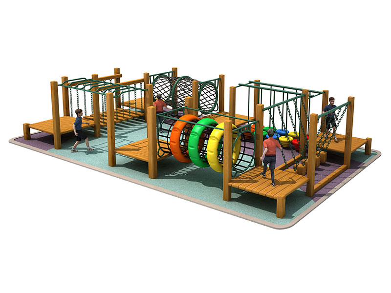 Outdoor Fireproof Wooden Adventure Play Equipment for Toddlers PG-006