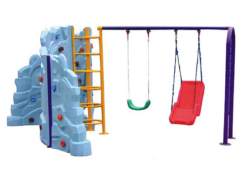 Outdoor Swing Sets with Plastic Climbing Rock for Chidlren SW-002